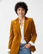 Mulher Blazer Veludo Estruturado
