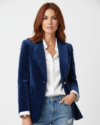 Mulher Blazer Veludo Estruturado