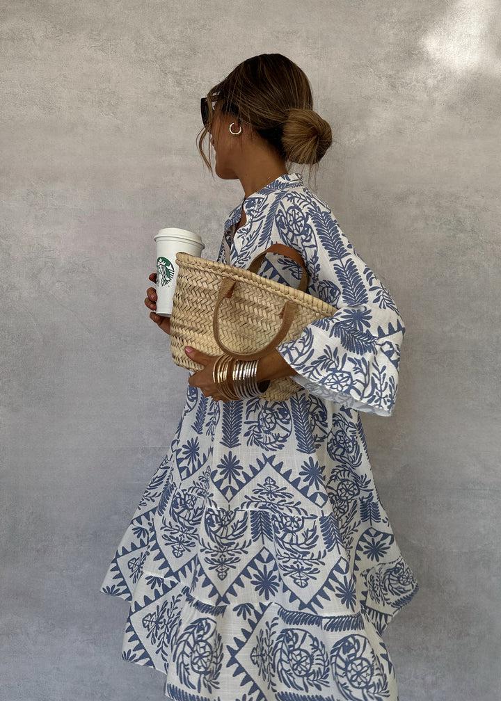 Vestido Longo Feminino Floral Decote em V Boho
