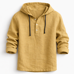 Dione | Homem Camisa Henley com Capuz Manga Comprida