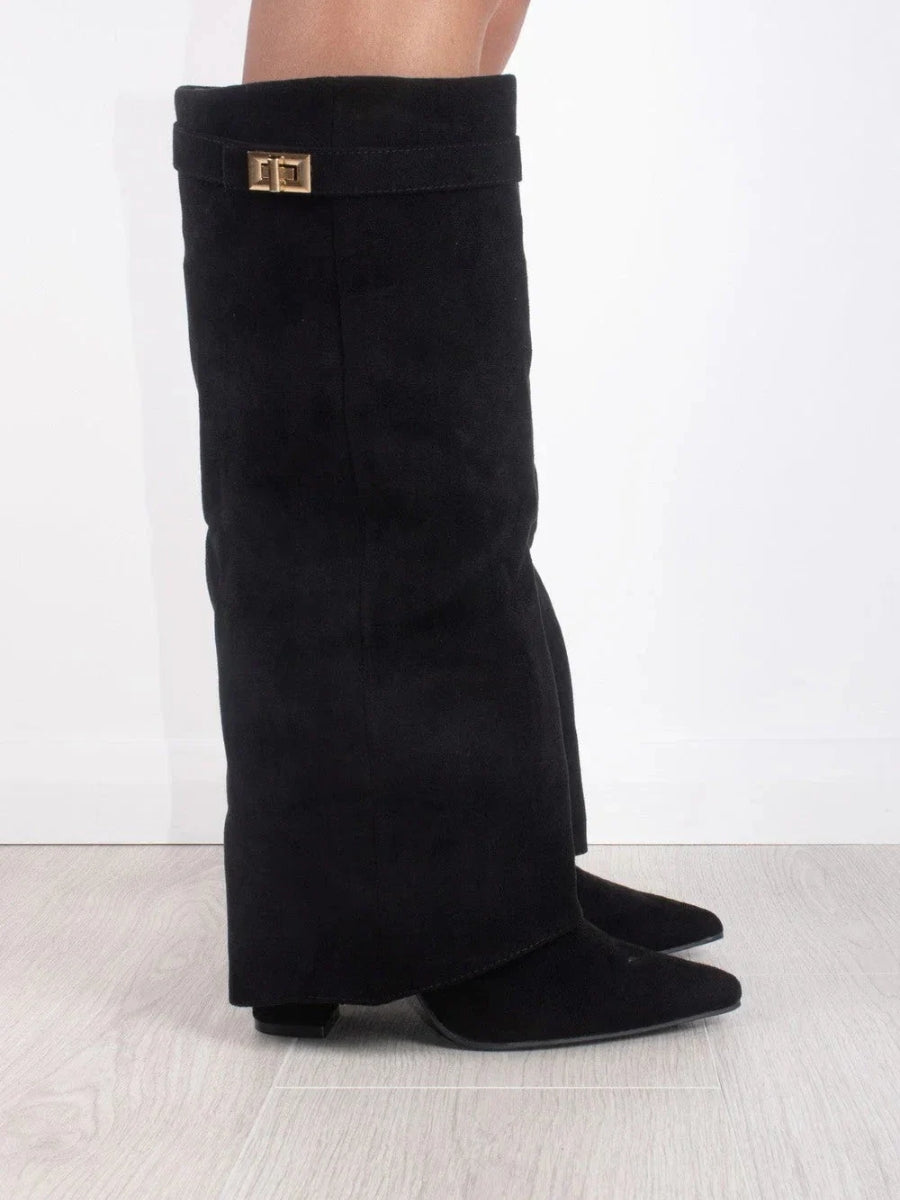 Jolie | Botas Femininas Cano Alto Bico Fino com Salto