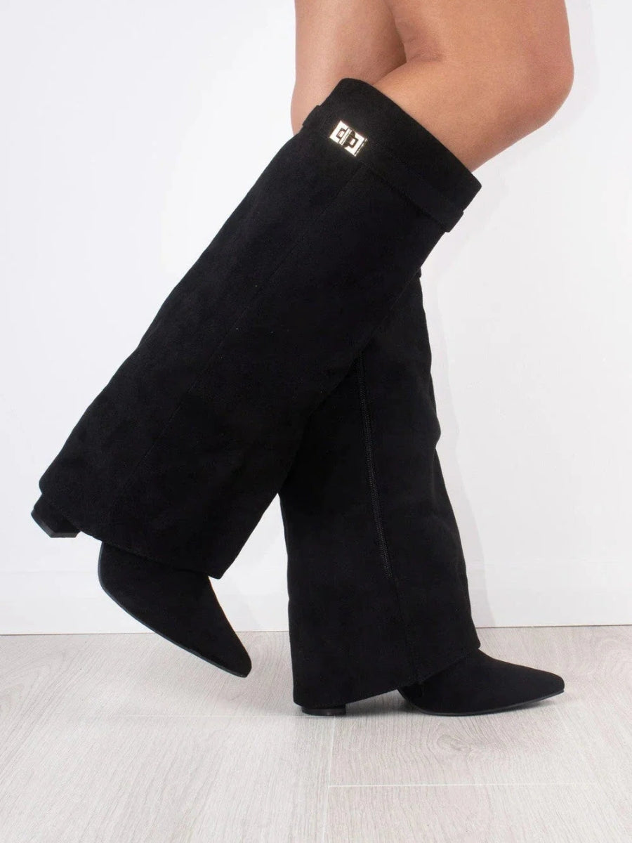 Jolie | Botas Femininas Cano Alto Bico Fino com Salto