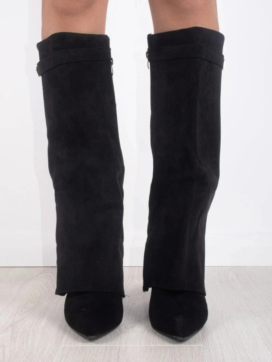Jolie | Botas Femininas Cano Alto Bico Fino com Salto