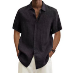 Aria | Camisa Masculina Manga Curta Visual Linho