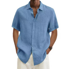 Aria | Camisa Masculina Manga Curta Visual Linho