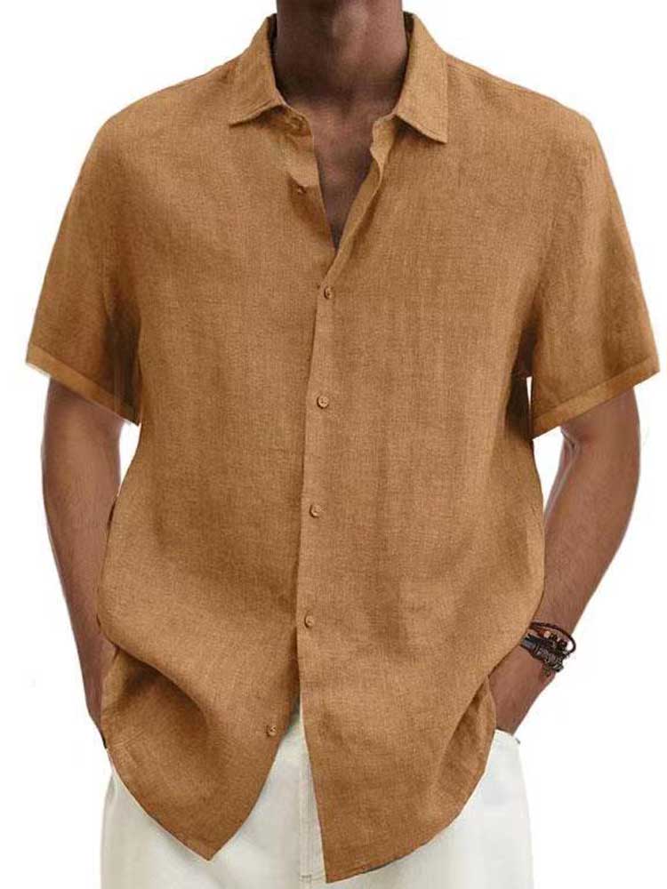 Aria | Camisa Masculina Manga Curta Visual Linho