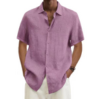 Aria | Camisa Masculina Manga Curta Visual Linho