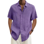 Aria | Camisa Masculina Manga Curta Visual Linho