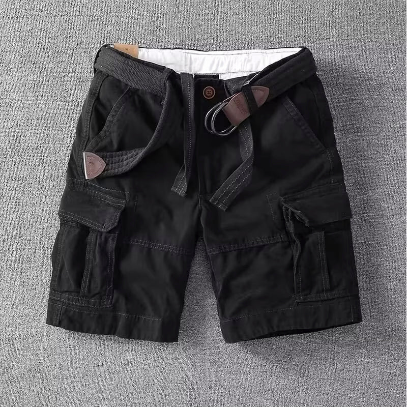 Bermuda Cargo Masculina | Bolsos Utilitários, Cintura Ajustável