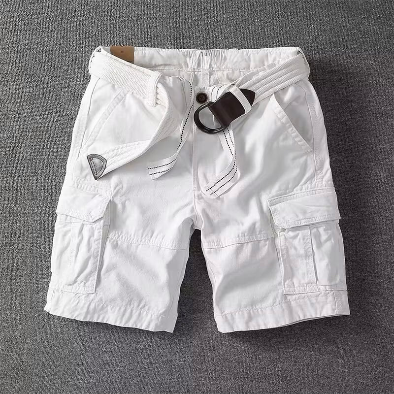 Bermuda Cargo Masculina | Bolsos Utilitários, Cintura Ajustável
