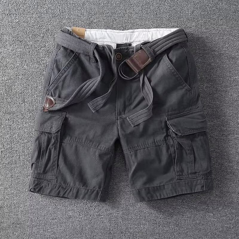 Bermuda Cargo Masculina | Bolsos Utilitários, Cintura Ajustável