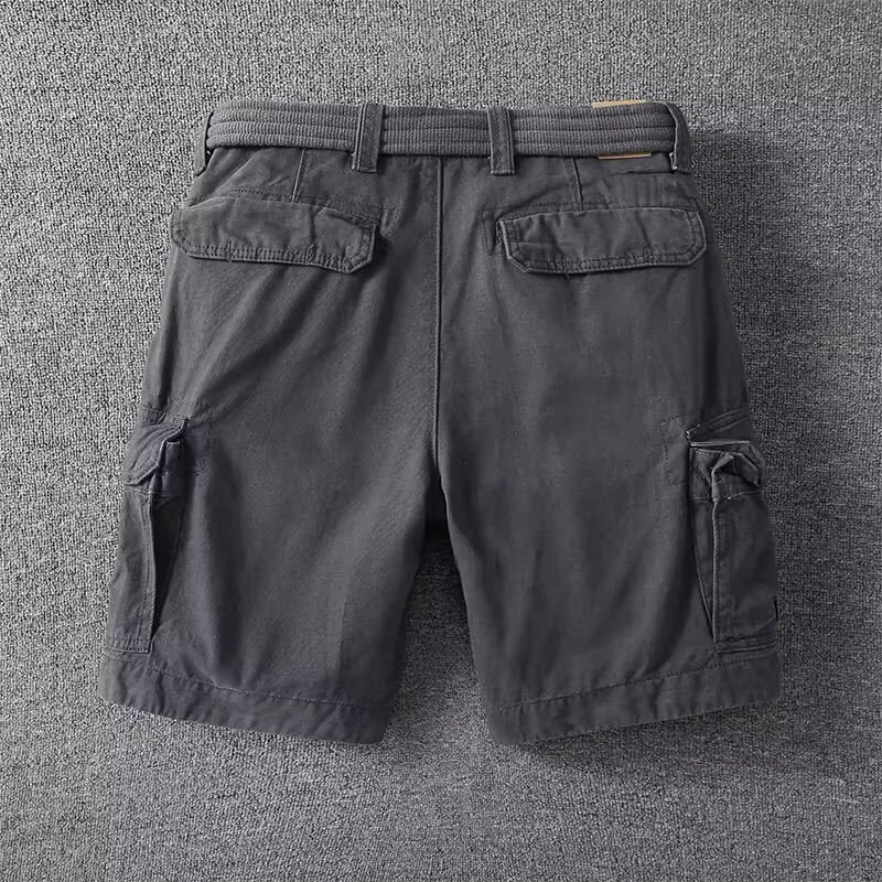Bermuda Cargo Masculina | Bolsos Utilitários, Cintura Ajustável