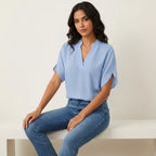 Nina | Blusa Feminina Decote V Manga Curta