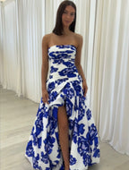 Nora | Vestido Maxi Floral Tomara que Caia com Fenda