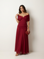 Vestido Longo Plissado Maxi Noite Sem Alças