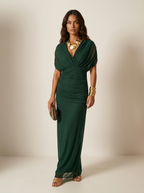 Vestido Longo Plissado Maxi Noite Sem Alças
