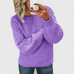 Embla | Mulher Tricô Cabo Camisola Gola Redonda