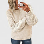 Embla | Mulher Tricô Cabo Camisola Gola Redonda