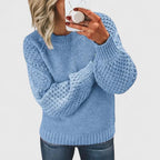 Embla | Mulher Tricô Cabo Camisola Gola Redonda