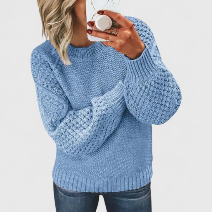 Embla | Mulher Tricô Cabo Camisola Gola Redonda