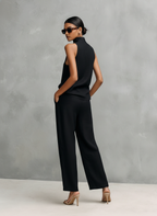 Conjunto de Mulher Preto | Top sem Mangas e Calças | Minimalista