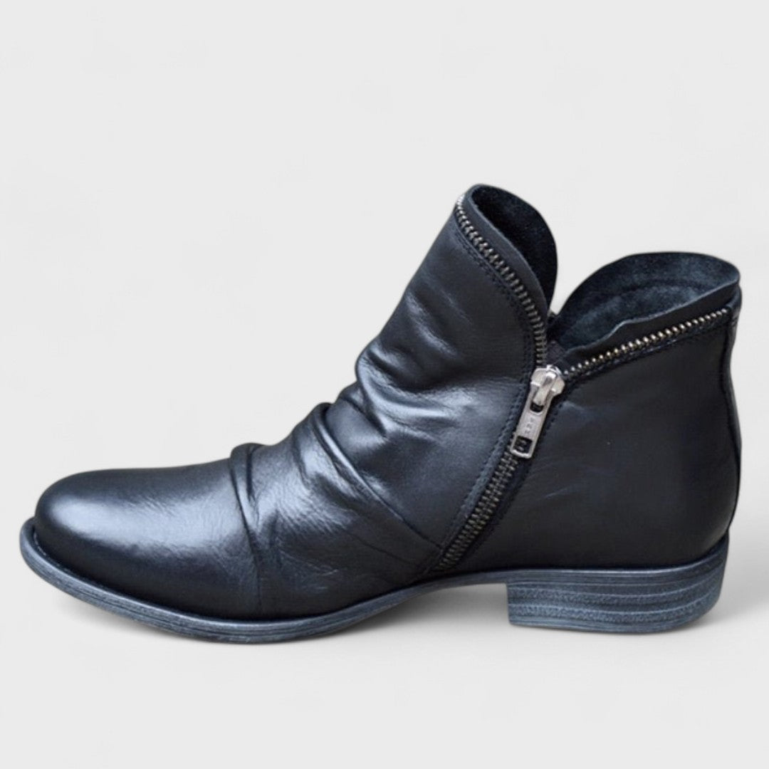 Botas de Tornozelo | Conforto Caminhável | Zíper Lateral