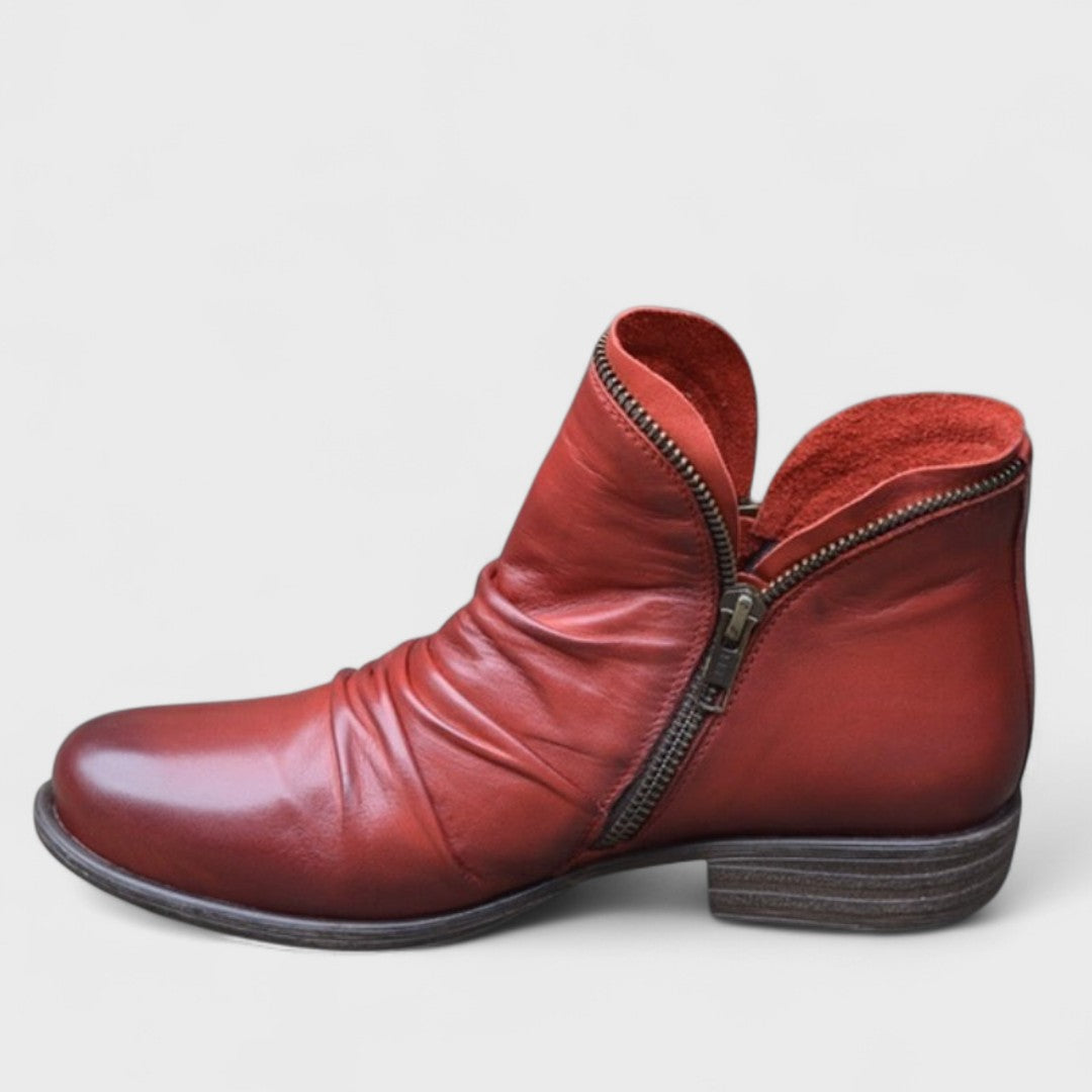 Botas de Tornozelo | Conforto Caminhável | Zíper Lateral