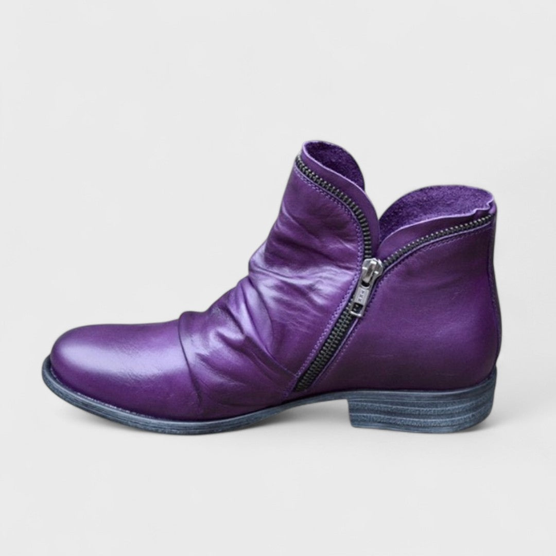 Botas de Tornozelo | Conforto Caminhável | Zíper Lateral