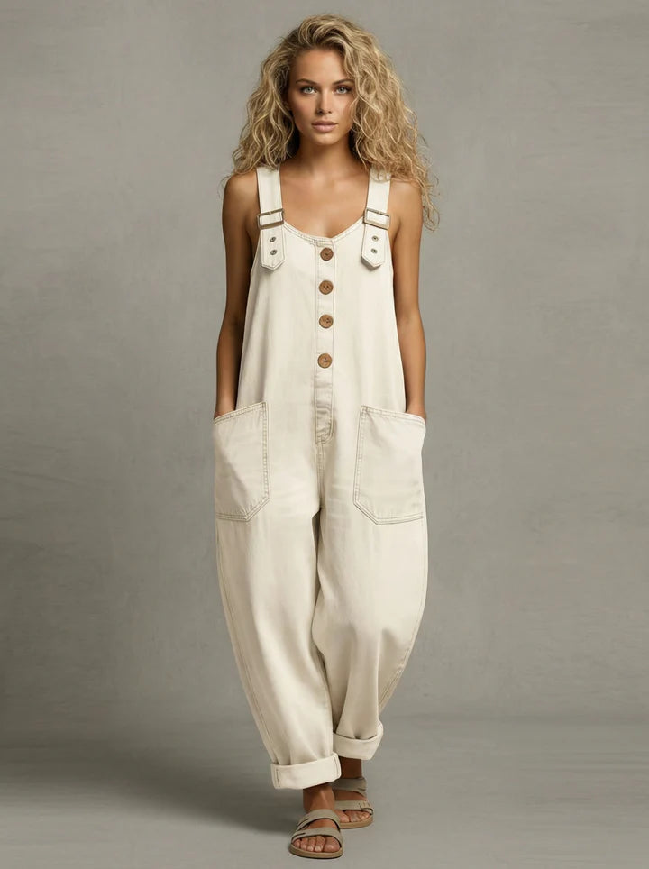 Zinnia | Jardineiras Jeans Femininas Relaxed Bolsos Patch