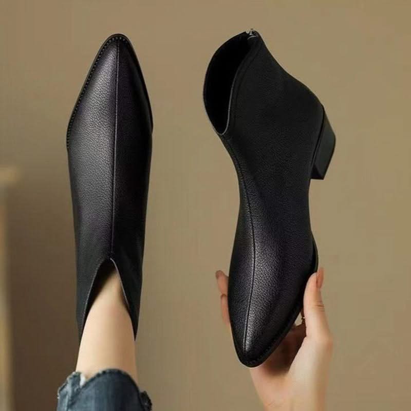 Vianne | Botas Femininas Couro Vegano Bico Fino Tornozelo