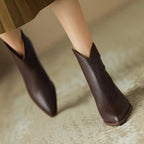 Vianne | Botas Femininas Couro Vegano Bico Fino Tornozelo