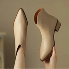 Vianne | Botas Femininas Couro Vegano Bico Fino Tornozelo
