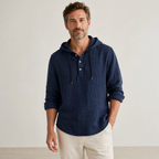 Dione | Homem Camisa Henley com Capuz Manga Comprida