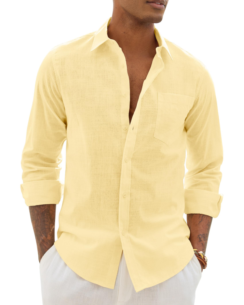 Camisa de Homem de Manga Comprida | Corte Casual com Botões
