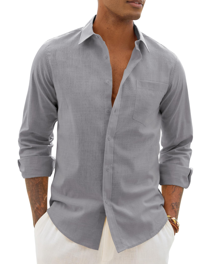 Camisa de Homem de Manga Comprida | Corte Casual com Botões