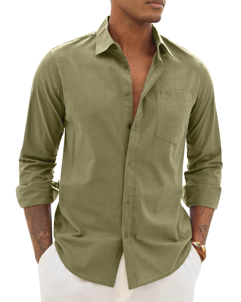 Camisa de Homem de Manga Comprida | Corte Casual com Botões