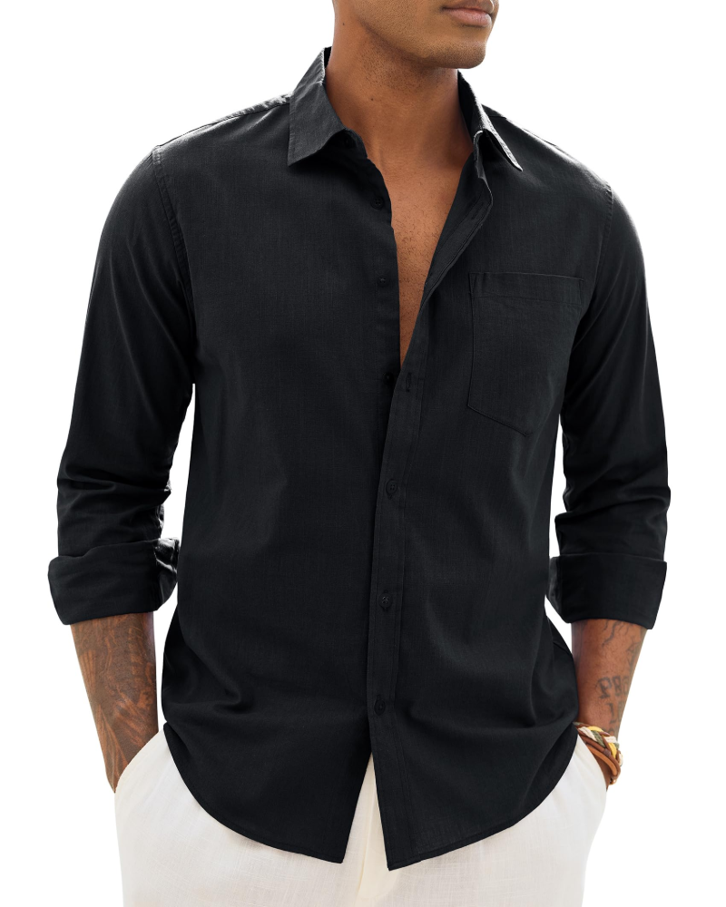 Camisa de Homem de Manga Comprida | Corte Casual com Botões