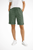 Shorts Linho Feminino Capri Relaxed Fit