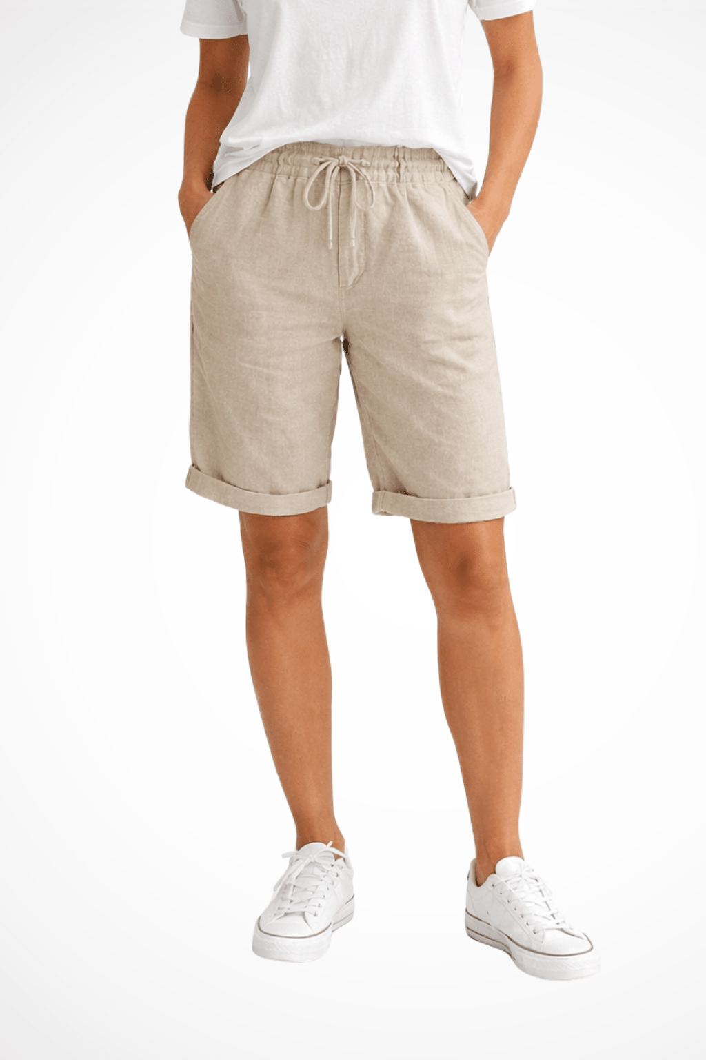 Shorts Linho Feminino Capri Relaxed Fit