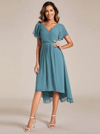 Vestido de Mulher em Chiffon Assimétrico | Cintura Império