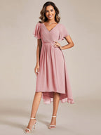 Vestido de Mulher em Chiffon Assimétrico | Cintura Império