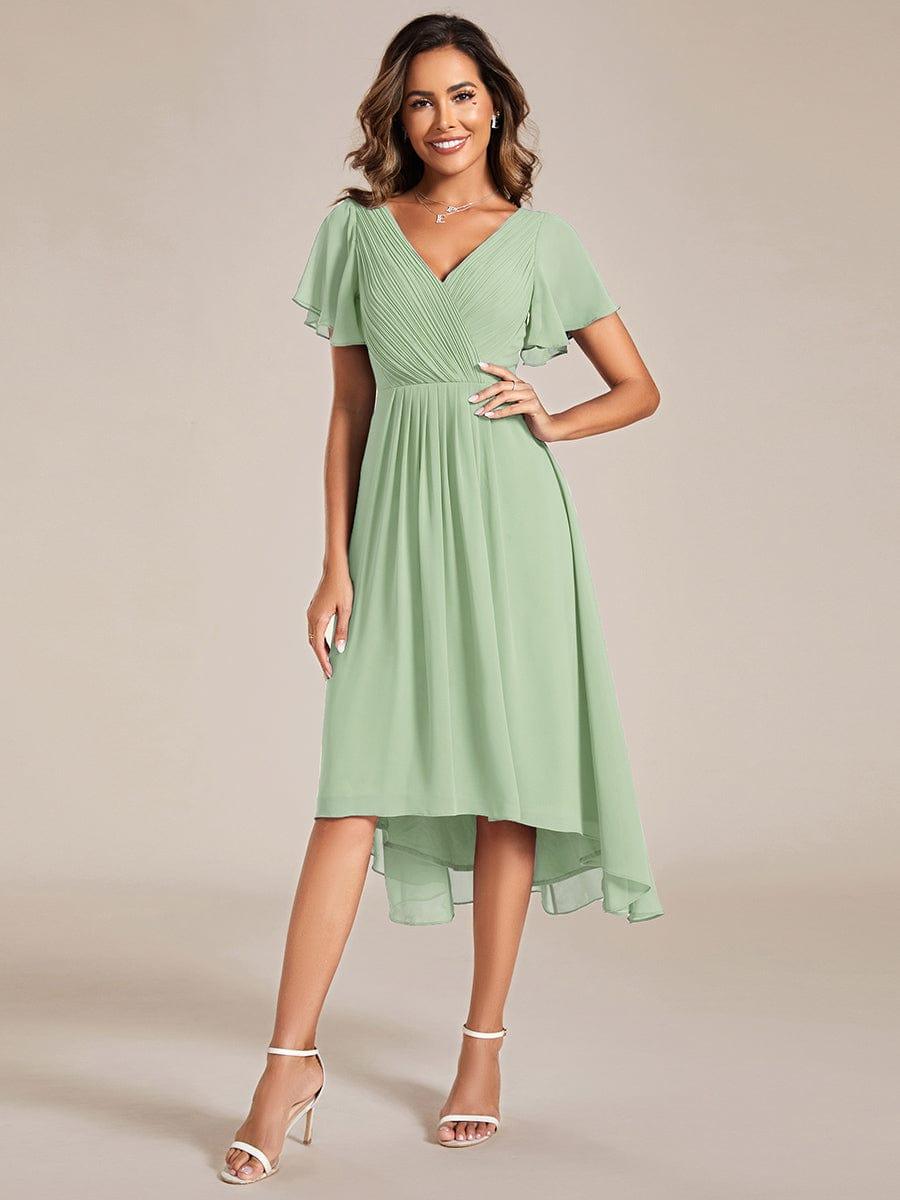 Vestido de Mulher em Chiffon Assimétrico | Cintura Império