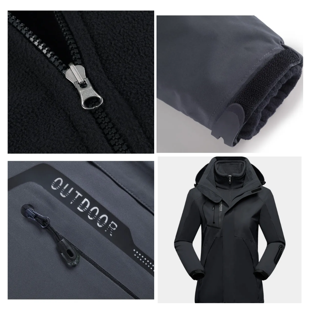 Bexcellent | Casaco Outdoor 3 em 1 para Mulher | Impermeável, Fleece Interior | Todas as Estações