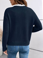Blusa Feminina com Renda Manga Longa Ajustada