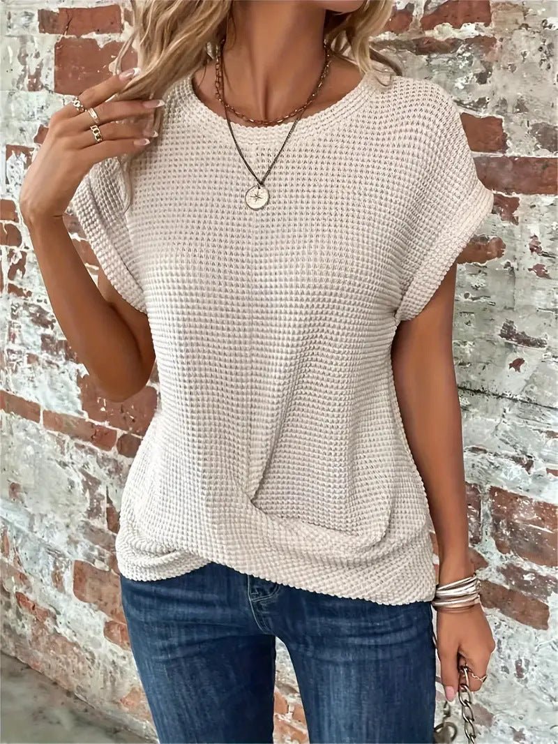 Rosalind | T-shirt Waffle Knit Feminina Relaxed