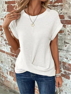 Rosalind | T-shirt Waffle Knit Feminina Relaxed