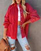 Talia | Jaqueta Jeans Oversized com Franjas