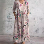 Cleo | Vestido Floral Feminino Decote V Leve