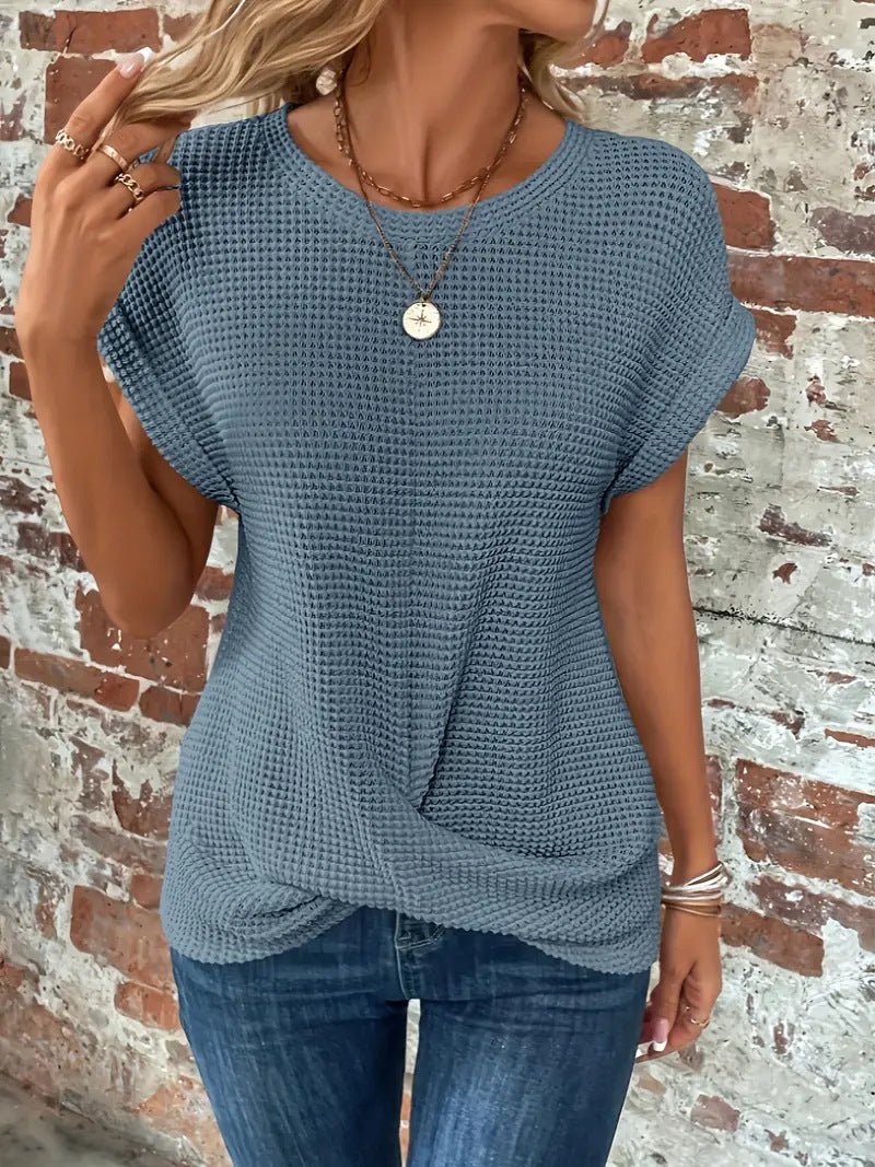 Rosalind | T-shirt Waffle Knit Feminina Relaxed