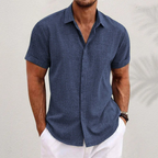 Luna | Camisa de Linho Masculina Manga Curta
